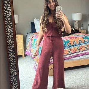 Elegant Burgundy Jumpsuit